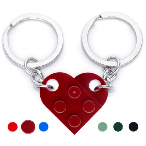 Portachiavi coppia cuore - cuore,, per